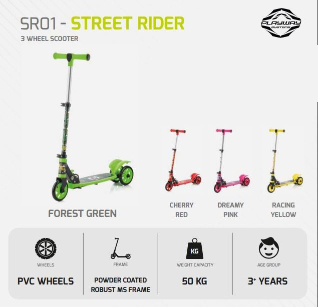 Street Rider 3 Wheel Scooter SR01 - Playway Systems