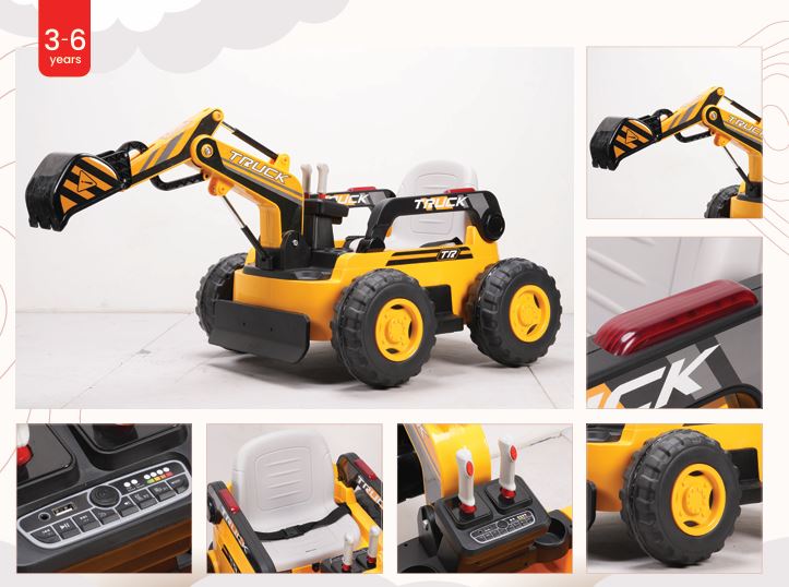Mini Excavator (Yellow-Black) Kids Ride-On - Formula Fun