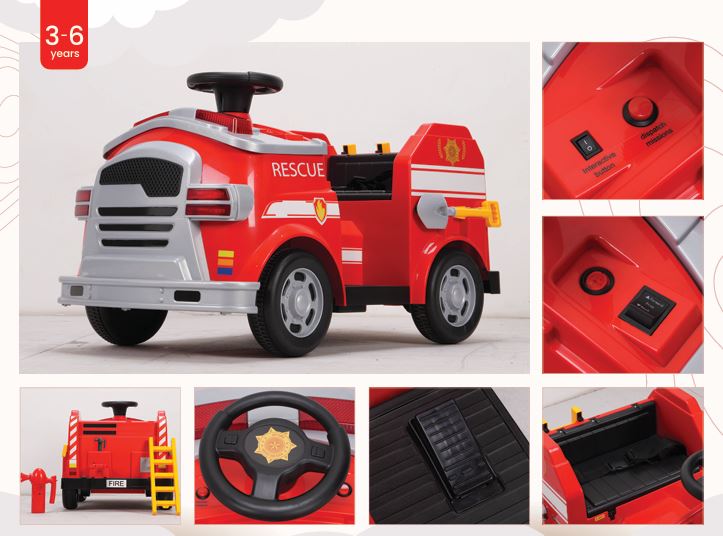 Fire Truck (Red) Kids Ride-On - Formula Fun