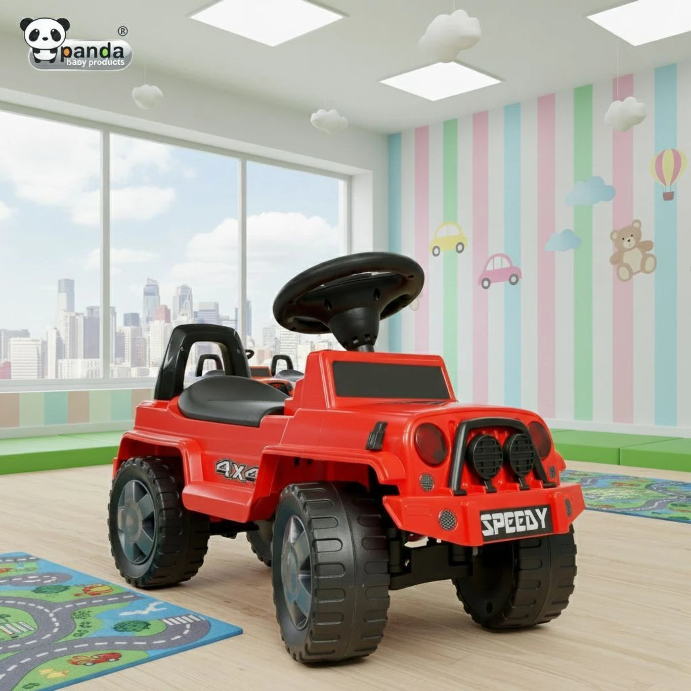 Speedy Rider Steering Backrest Ride-On Car - Panda