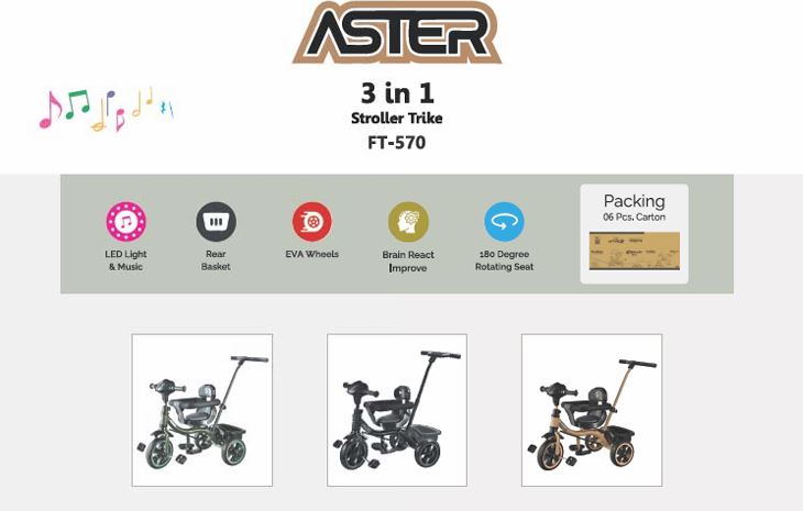 Aster 3 in 1 Stroller Trike FT - 570 – Fun Ride Toys