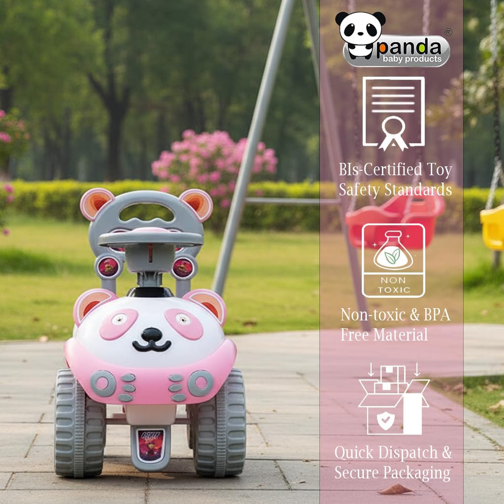 Ruff Rider Steering Backrest Ride-On Car - Panda