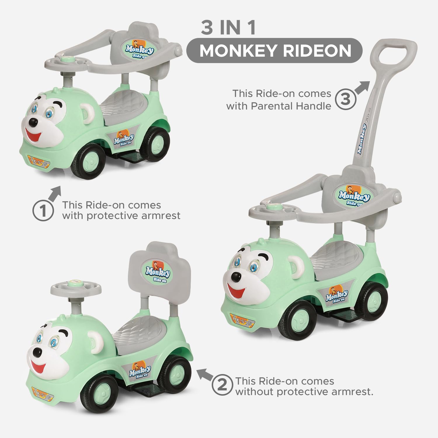 Monkey 3 in 1 Ride-On Car DR-200 - Dash Toys