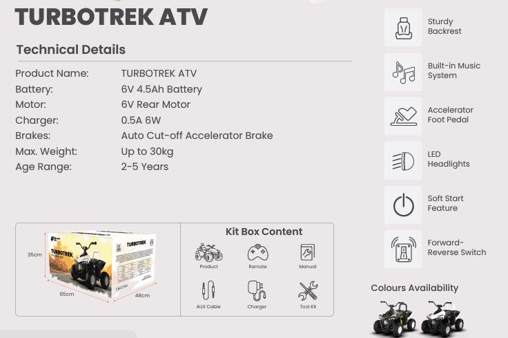 Turbo Trek ATV Kids Ride-On - Formula Fun