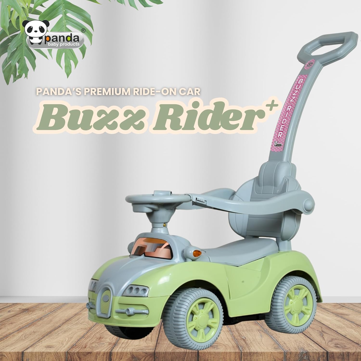 Buzz Plus Rider Steering Backrest Ride-On Car - Panda