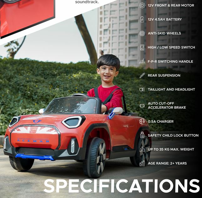 Mini Cooper Aceman Kids Ride-On Car - Formula Fun