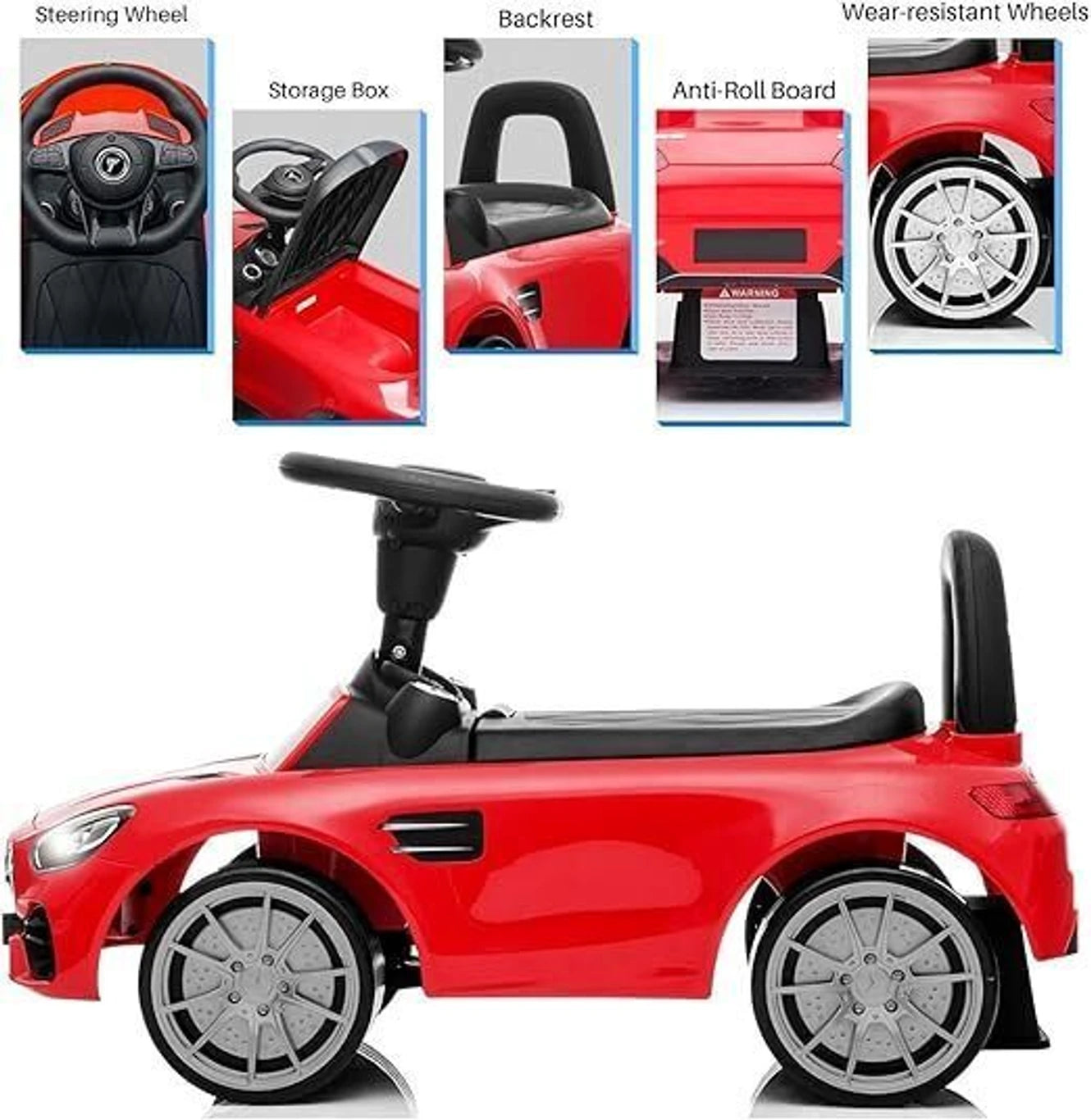 Beetle Rider Steering Backrest Ride-On Car - Panda