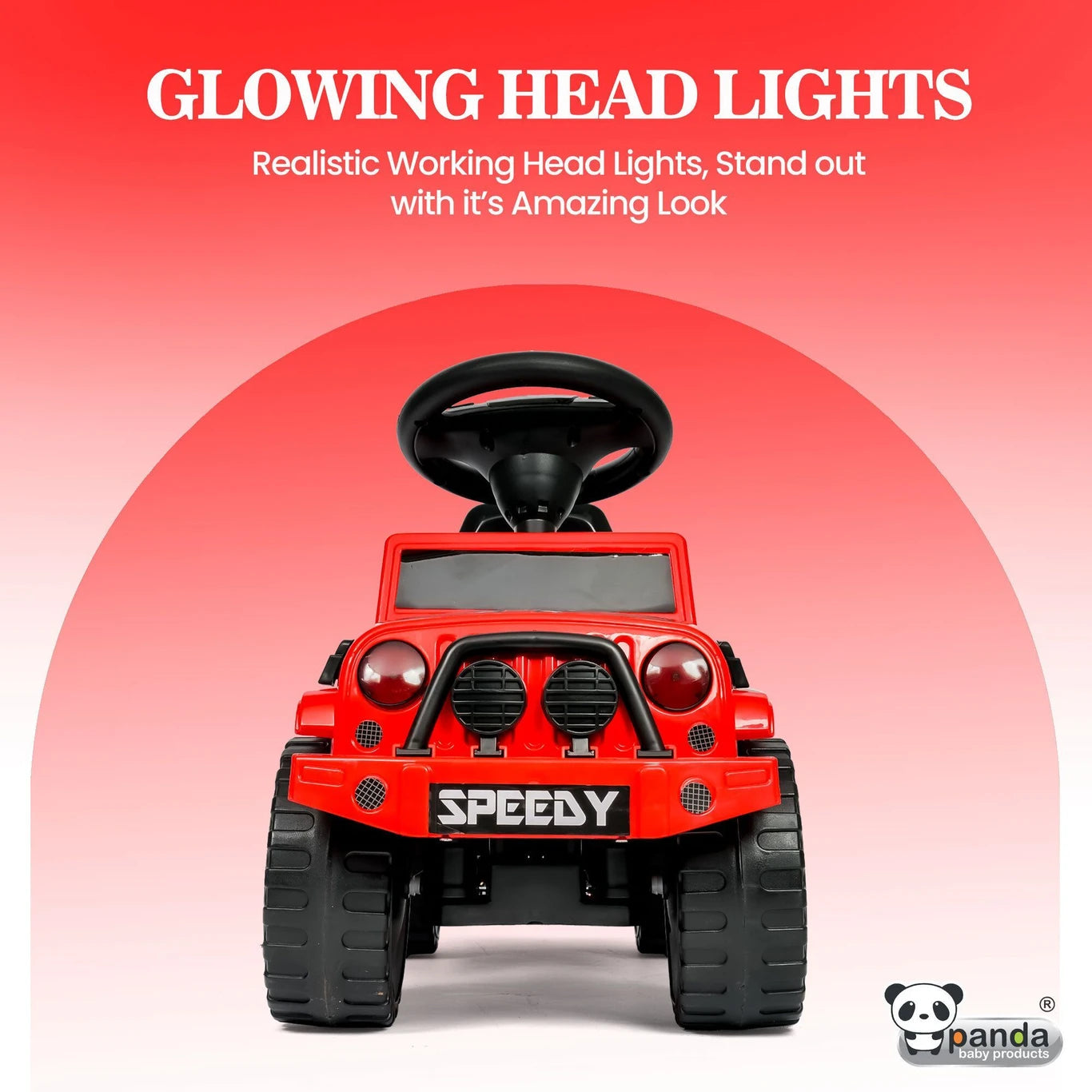 Speedy Rider Steering Backrest Ride-On Car - Panda