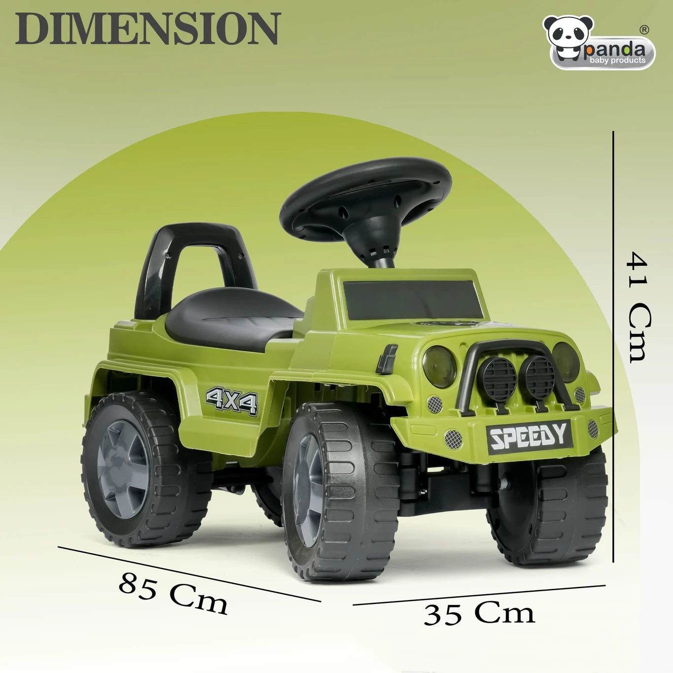 Speedy Rider Steering Backrest Ride-On Car - Panda