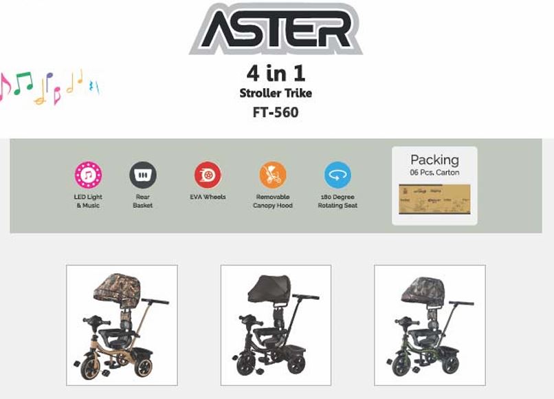 Aster 4 in 1 Stroller Trike FT - 560 – Fun Ride Toys