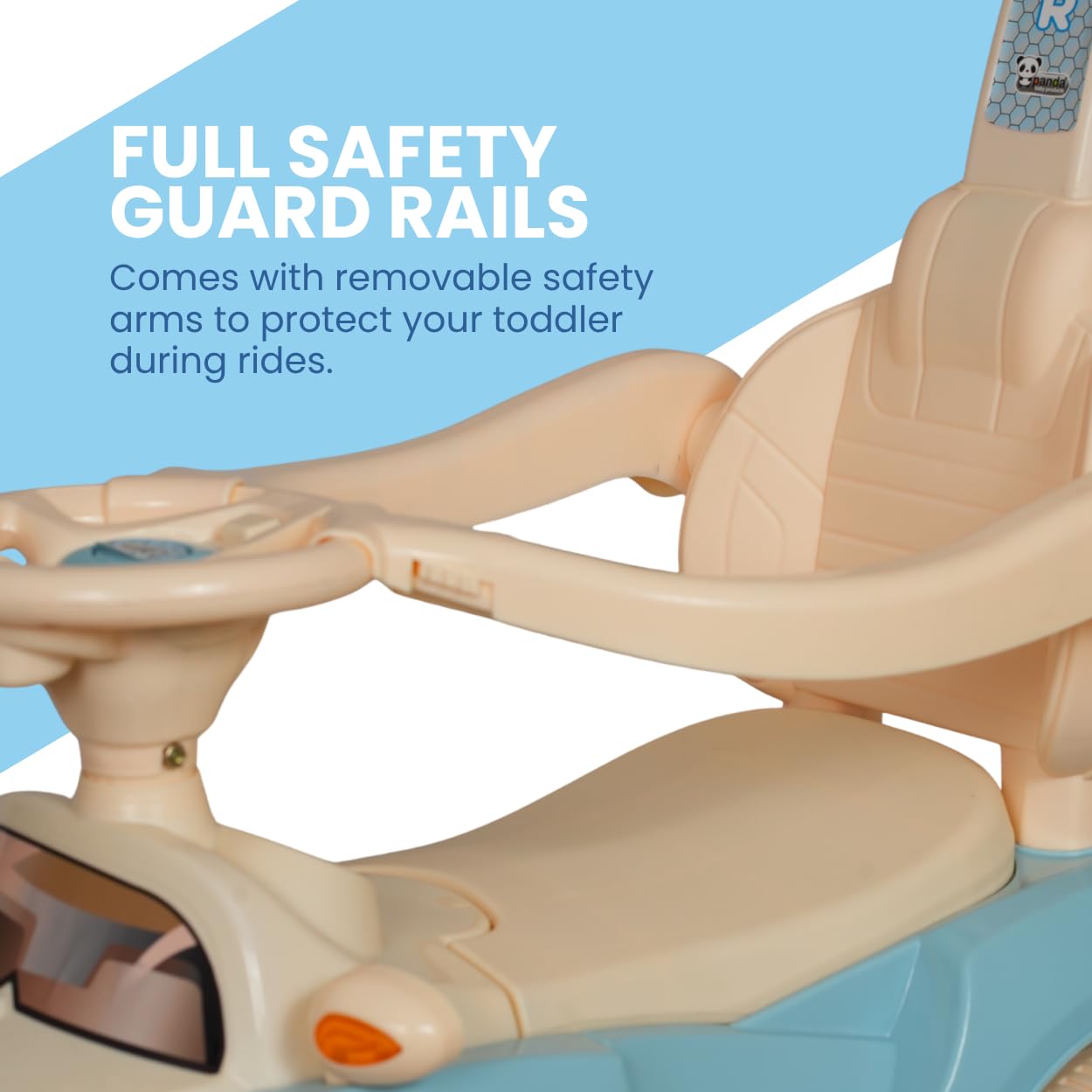 Buzz Plus Rider Steering Backrest Ride-On Car - Panda