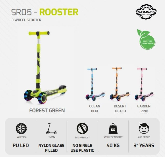 Rooster LED 3 Wheel Scooter SR-05 - Playway Systems