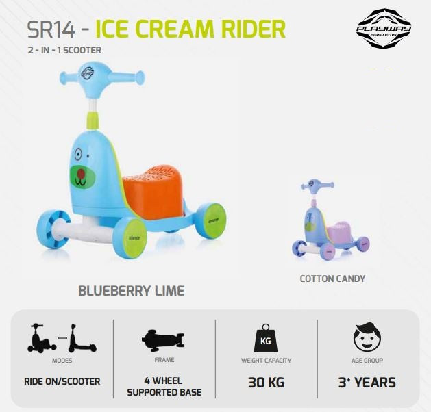 Ice Cream Rider 2in1 Scooter SR-14 - Playway Systems