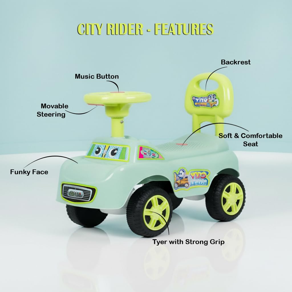City Rider Steering Backrest Ride-On Car - Panda