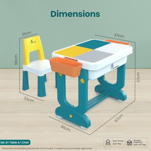 Little Genius Learner Study Table Set with Chair- R for Rabbit