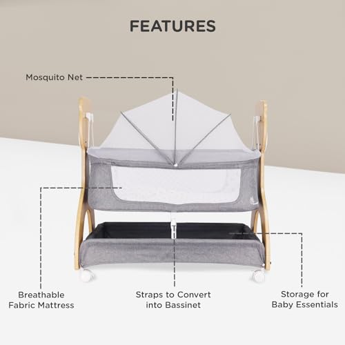 Lullabies Woodsy Manual Swing Wooden Cradle - R for Rabbit