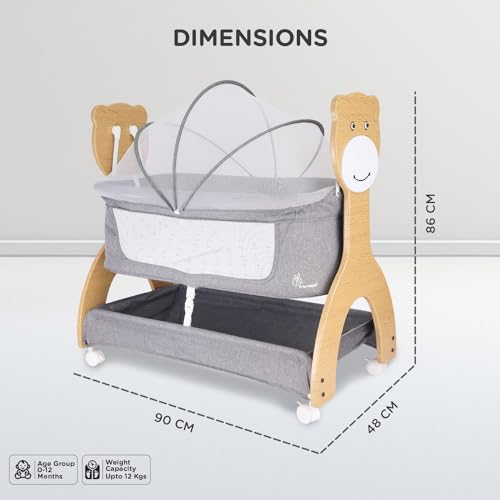 Lullabies Woodsy Manual Swing Wooden Cradle - R for Rabbit