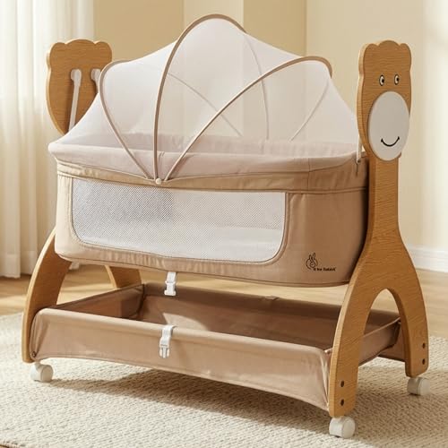 Lullabies Woodsy Manual Swing Wooden Cradle - R for Rabbit