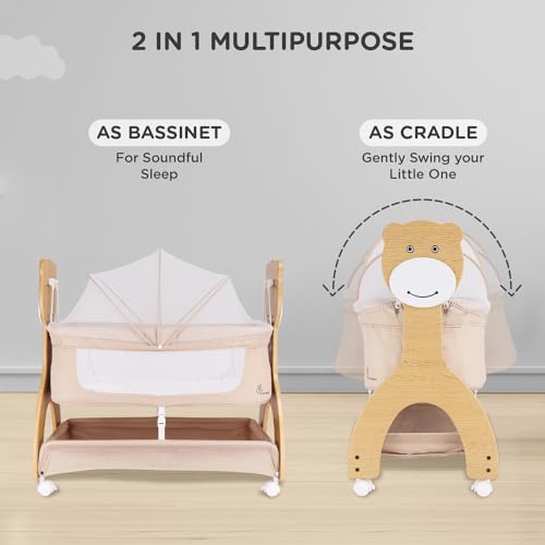 Lullabies Woodsy Manual Swing Wooden Cradle - R for Rabbit