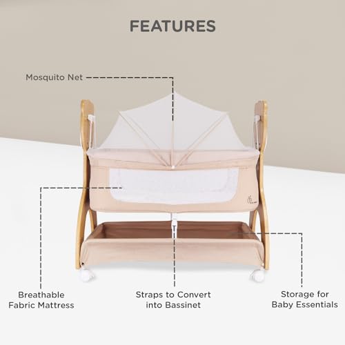 Lullabies Woodsy Manual Swing Wooden Cradle - R for Rabbit