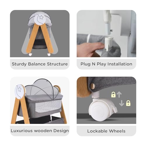 Lullabies Woodsy Electric Baby Cradle - R for Rabbit