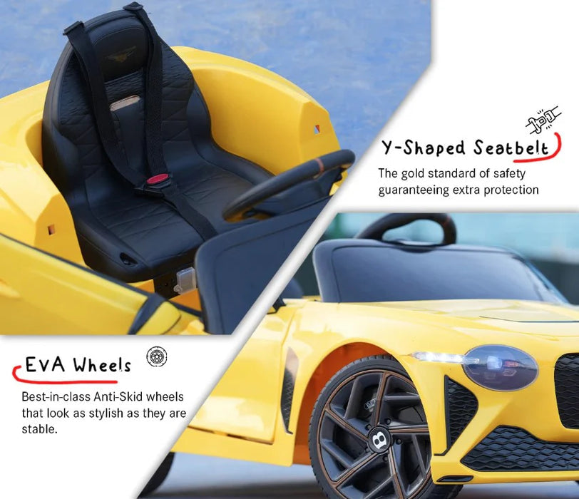 Bentley Bacalar (Yellow) Kids Ride-On Car - Formula Fun