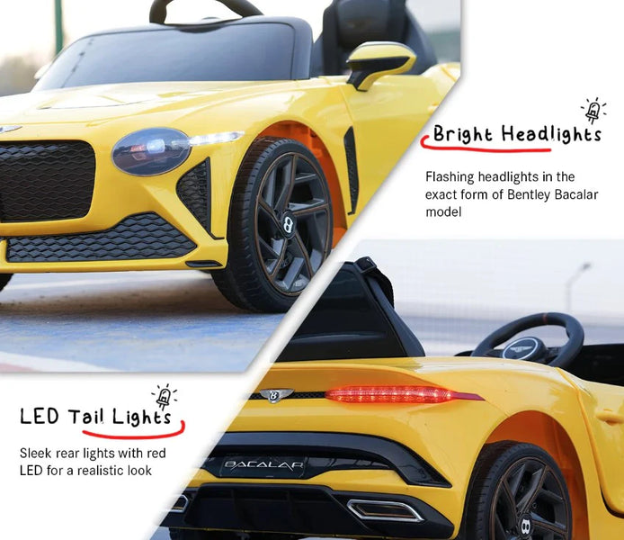 Bentley Bacalar (Yellow) Kids Ride-On Car - Formula Fun