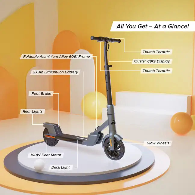 Lil E Junior Kids Ride-On Electric Kick Scooter - Formula Fun