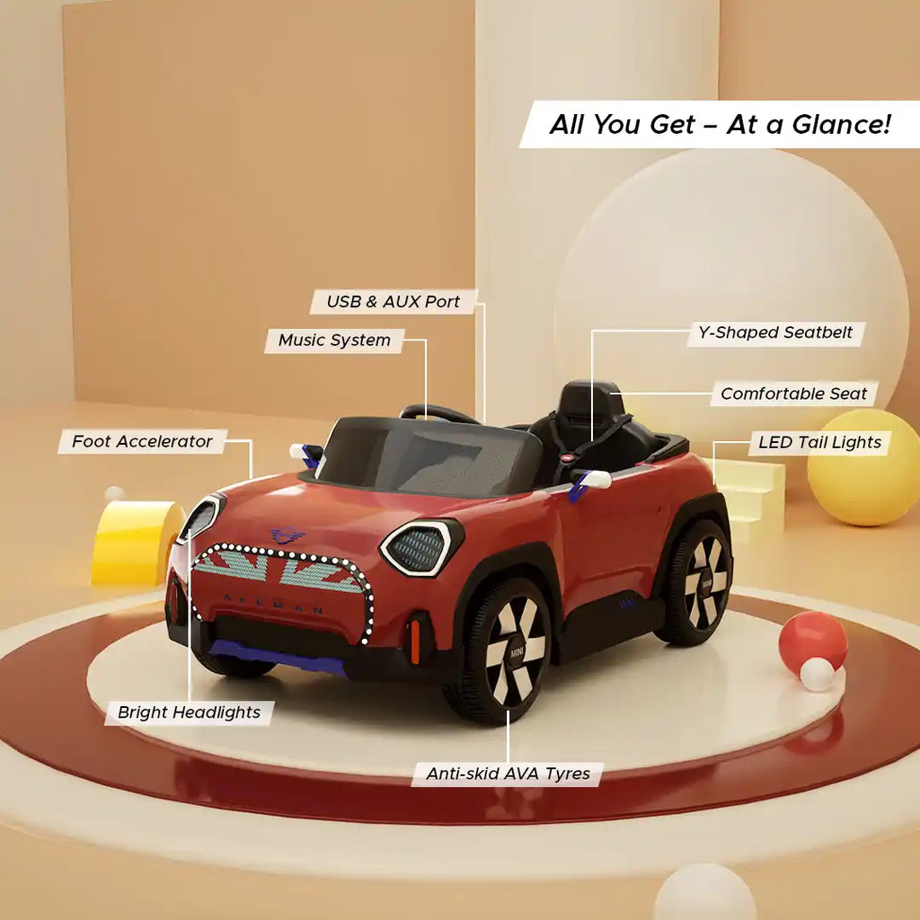 Mini Cooper Aceman Kids Ride-On Car - Formula Fun