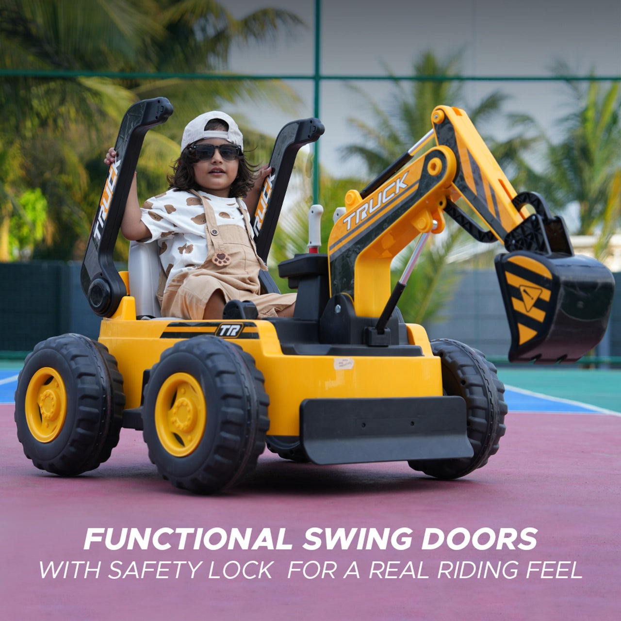 Mini Excavator (Yellow-Black) Kids Ride-On - Formula Fun