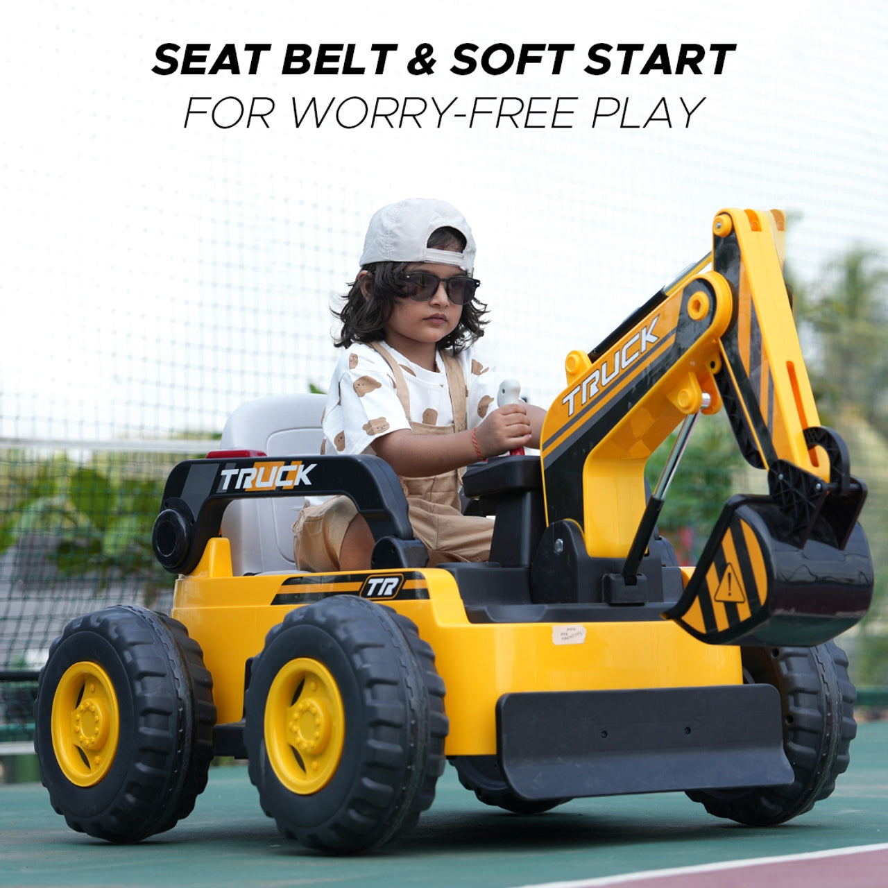Mini Excavator (Yellow-Black) Kids Ride-On - Formula Fun