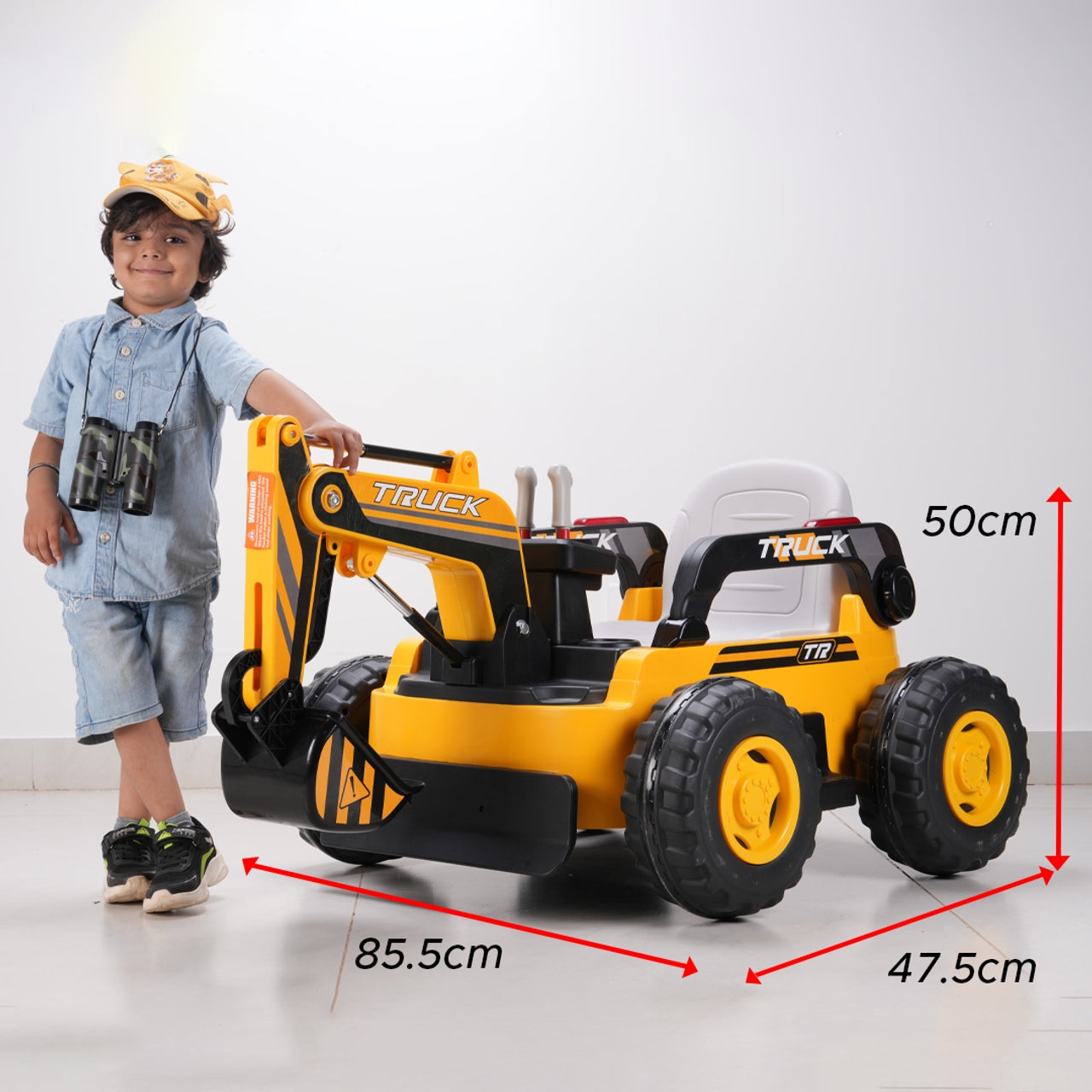 Mini Excavator (Yellow-Black) Kids Ride-On - Formula Fun